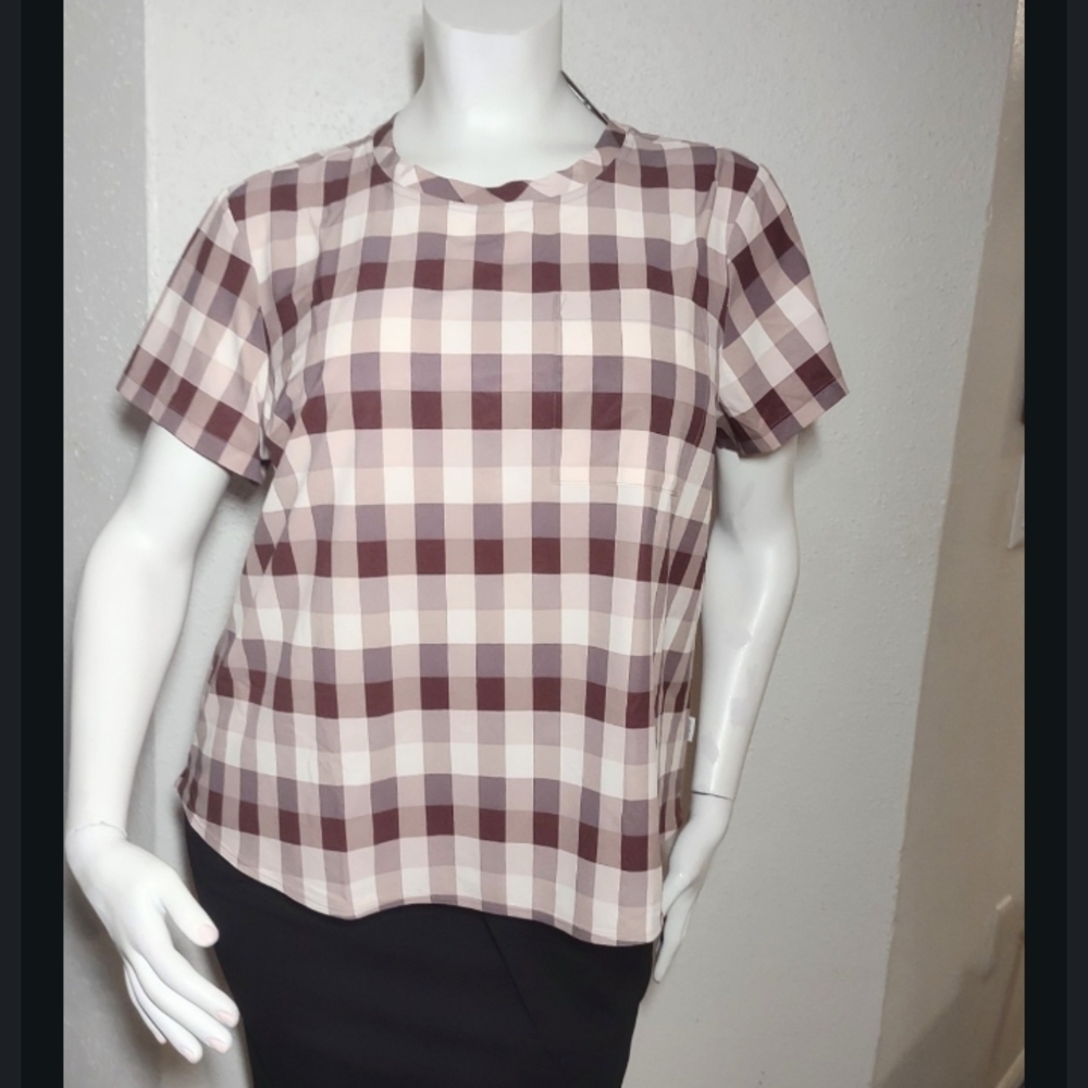 New, Eddie Bauer Women's Top- Cream and Brown